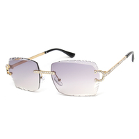 Lunettes de Soleil Kenbo Eyewear 2024 Nouvelle Arrivée Mode Sans Monture Carrées Vente en Gros Strass Diamant pour Femme