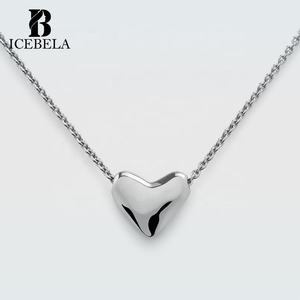 Venta al por mayor de moda coreana única de plata 925 cadenas personalizadas 18K chapado en oro joyería fina corazón cadena colgante collares para mujeres - Product Image 4