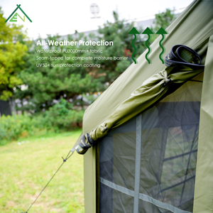 Carpa Inflable Impermeable Verde Oliva de 8 m², Casa de Campaña para 4 Estaciones, para 2-3 Personas, con un Dormitorio y Sala de Estar, para Viajes Familiares - Product Image 2
