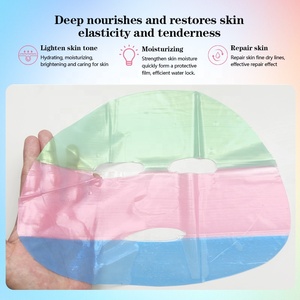Masque facial hydrogel cristallin au collagène tropical Marque Blanche 3 couleurs Apaisant, régulateur de sébum, hydratant, illuminateur, végétalien, pour peaux grasses et sèches - Product Image 3
