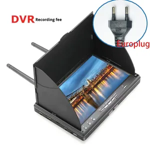 Moniteur de <span class=keywords><strong>surveillance</strong></span> aérienne LCD5802D, écran 7 pouces, enregistrement DVR, <span class=keywords><strong>drone</strong></span> HD, transmission d'images FPV pour avion extérieur, PVC manuel - Product Image 6