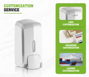 Distributeur de désinfectant mural manuel FANDA en plastique blanc écologique, capacité de 1000 ml, pour usage en bureau et immeuble - Product Image 4