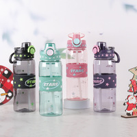 Nouveau modèle de bouteille d'eau sportive en plastique écologique et mignonne avec fonction de boisson directe, vente en gros en vrac