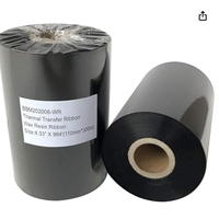 Ruban de transfert thermique 110mm*300m noir, ruban d'étiquetage thermosensible en cire enrichie en résine de qualité supérieure pour autocollants et étiquettes anti-rayures