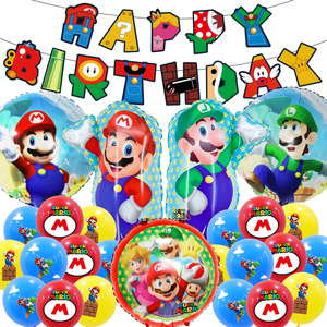 Nouvel arrivage de ballons en latex dessin animé Super <span class=keywords><strong>Mario</strong></span> <span class=keywords><strong>Brother</strong></span> personnage Bannière drapeau pour enfants Décoration de fête d'anniversaire - Product Image 6