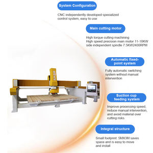 Scie à pont <span class=keywords><strong>CNC</strong></span> 5 axes Mingke pour la découpe de pierre de granit avec fonction de retournement, épaisseur maximale de 300 mm, facile à utiliser - Product Image 6