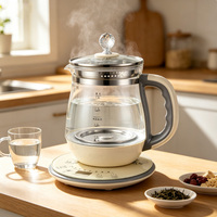 Bouilloire Électrique Sans Fil en Verre Borosilicate de Haute Qualité, Contrôle Multi-Température, Automatique, Usage Domestique, Vente en Gros Direct Usine OEM