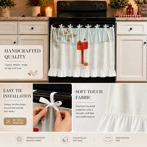 Copertura per Porta del Forno Natalizia Cosennatur con Stampa, Tenda da Cucina in Poliestere con <span class=keywords><strong>Orlo</strong></span> Arricciato per Decorazioni Festive - Product Image 4