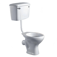 Cuvette de toilettes économique Twyford à double chasse, deux pièces, avec abattant en PP à dégagement rapide, pour salle de bain, modèle Banos Africa
