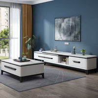 Table basse en marbre au design scandinave moderne meuble TV simple dalle de roche MDF meubles solides grand extensible pour la vie à la maison