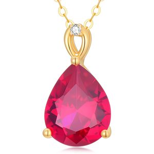 SGARIT Collares de Oro Sólido de 14K con Piedras Preciosas de Nacimiento para Mujer, Delicado Colgante de Piedra Preciosa de Nacimiento en Forma de Pera de 3 Quilates - Product Image 1
