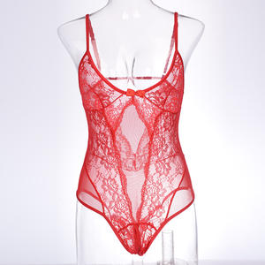 ODM/OEM Sexy Bodysuit Dessous Spitze Schritt-offen Sexy Lingerie mit Spitzenstickerei-Dekoration Erotische Riemen-Jumpsuit Nachtwäsche - Product Image 6