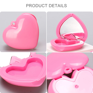 Biểu Tượng Tùy Chỉnh Màu Sắc Rỗng Bột Trường Hợp Hình Trái Tim Với Chuỗi Và Gương 6G Mỹ Phẩm Bao Bì Phấn Má Hồng <span class=keywords><strong>Container</strong></span> Cho Make up - Product Image 2