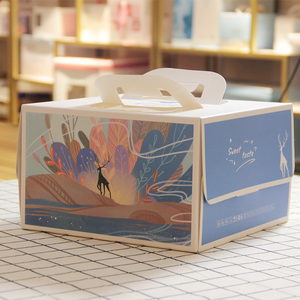 Boîte à biscuits personnalisée avec design gratuit, impression UV et vernissage, boîte à gâteau avec poignée, épaisseur 350 g/m² - Product Image 1