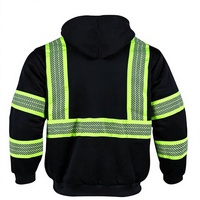 Sweat-shirt de sécurité à haute visibilité pour homme, doublé en polaire, veste bomber réfléchissante d'hiver, vêtements de travail de construction haute visibilité