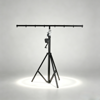 Soporte de Luz Profesional para Escenario con Manivela de 80 kg de Capacidad, Trípode Ajustable con Barra en T para DJ, Conciertos, Eventos y Espectáculos