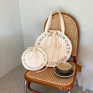 2025 מותאם אישית חדש מותאם אישית צורה עגולה פרטי תווית בד כותנה בד בד טוטה כתף רוכסן כתף רוכסן - Product Image 6