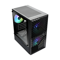 Boîtier de PC de bureau OEM, tour d'ordinateur, boîtier M-ATX avec panneau en plastique et fenêtre latérale en verre transparent, PC pour le bureau, la maison, les entreprises