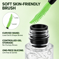 Gel coiffant transparent léger pour sourcils 12g, non collant, hydratant, à séchage rapide, avec brosse en silicone souple, gel 3D pour sourcils