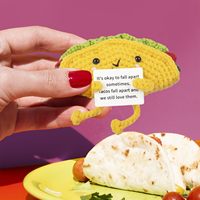Poupée au crochet amusante et positive, en forme de pomme de terre, avec carte positive, pour encourager et rire, cadeau amusant et original