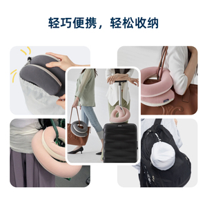 U-Shaped <b>Memory</b> <b>Foam</b> Travel Pillow Portable Loop Neck Support For Office And Travel Solid Color Design - Product Image 3