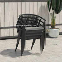 Fabricant de chaises en rotin classiques confortables à prix réduit, chaises en rotin avec cadre en acier pour cafee de jardin extérieur