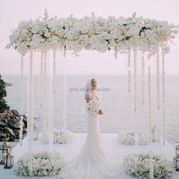 Structure de Chapiteau Rond Ajustable 10x10 pieds, Chuppah Carrée, Système de Drapage Robuste pour Mariages et Événements