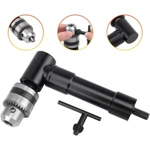 Adaptateur de perceuse à angle droit, adaptateur d'angle pour foret à 90 degrés avec mandrin à clé de 3/8 pouces, tige hexagonale de 8 mm - Product Image 5