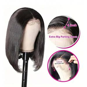 Parrucca Bob capelli umani senza colla parrucche capelli umani Pre-strappati 13x4 HD pizzo anteriore indossare e andare senza colla parrucche capelli umani - Product Image 3