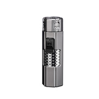 Briquet rotatif créatif anti-stress, lumineux dans le noir, en métal, coupe-vent, à gaz, à jet droit, allumage à un bouton