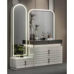 Set Camera da Letto di Lusso Personalizzato in Pelle e Legno, Stile Rustico Moderno, Letto con Contenitore Estensibile, Misura King/Queen, Arredamento per la <span class=keywords><strong>Casa</strong></span> - Product Image 6
