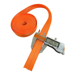 Sangle de fixation robuste en polyester rayé orange de 25 mm, capacité de 950 kg, finition brillante, pour le transport de marchandises - Product Image 2