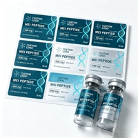 Étiquette autocollante pour flacon de peptides 59 Cryo Proof RUO Lab, étanche, anti-décollage, résistante aux basses températures, autocollant pour échantillons