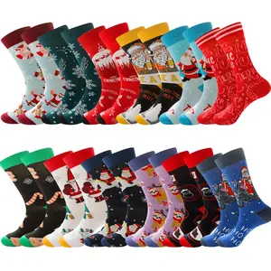 Fashion Spot Winter New Merry christmas fuzzy socks mens 12 Color Men's Elk Women's Socks Santa Snow