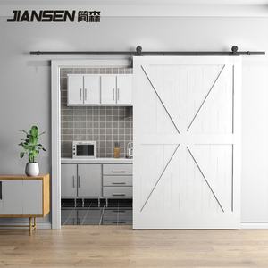 2 <span class=keywords><strong>m</strong></span> /6.6 ft أعلى بائع القضبان للخشب الأسود الجملة الحديثة نظام المسار انزلاق باب الحظيرة الأجهزة - Product Image 4