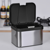 Poubelle à compost carrée en acier inoxydable durable pour la cuisine