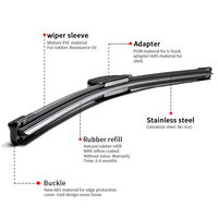 Escobilla Limpiaparabrisas Universal de 14-28 Pulgadas, Suave, para Autos Honda, VW, Toyota Jetta, Sunny, Faw, Compatible con el Brazo del Limpiaparabrisas, Superventas