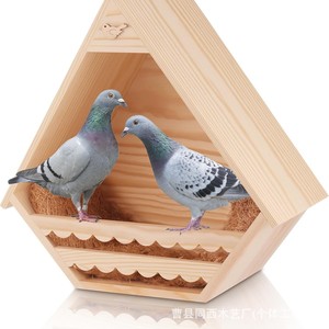 Nichoir en bois pour pigeons, couleur bois naturel, durable, pour extérieur, pour la reproduction et le repos, taille M - Product Image 1