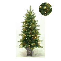Arbres de Noël artificiels pré-éclairés en PVC/PE de haute qualité, écologiques, sur pied, avec base, production en gros d'usine, personnalisables