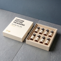 Boîte rigide personnalisée avec couvercle et base blancs pour flacons de peptides, 8 flacons, en carton moulé, impression offset, logo estampé à chaud en or