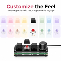 SIKAI 3 Tombol 1 Kenop Mini Keypad USB-C RGB Mini Keyboard Mekanik Kontrol Volume Pintasan Kustom untuk Pengeditan Video Pekerjaan Kantor