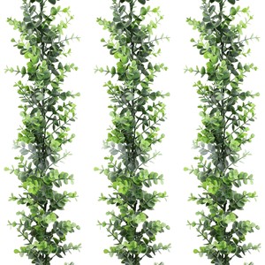 Guirlandes artificielles d'eucalyptus Uxin 100cm-200cm, fleurs en soie plastique pour décoration de maison et de mariage - Product Image 3