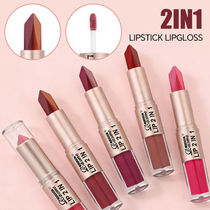 Brillo Labial y Lápiz Labial 2 en 1 de Doble Punta, Marca Privada OEM, <span class=keywords><strong>Alta</strong></span> Pigmentación, Hidratante, Larga Duración, Suave, Cosmético Labial - Product Image 3
