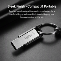 Lexar M400 USB 3.0 Flash Drive Kecepatan Tinggi 130MB/s Pen Drive Logam dengan Lubang Gantungan Kunci Enkripsi AES Memory Stick Tahan Guncangan