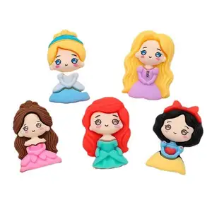 Cartoon Princess Flatback Resin Cabochons Embellishments Flat Resins of Characters Fit Phone Deco Parts DIY Accessories