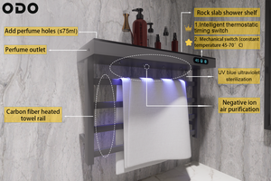 Porte-serviettes chauffant intelligent de haute qualité Porte-serviettes électrique en acier inoxydable 304 avec diffuseur de parfum à plate-forme de stockage en <span class=keywords><strong>granit</strong></span> - Product Image 4