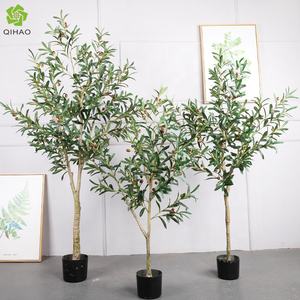 Qiaoqihao — arbre d'olive artificiel d'intérieur, taille personnalisée, décoration de la maison, fausse plante en vente - Product Image 1