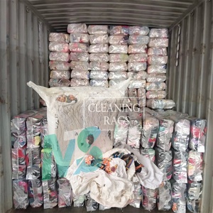 Chiffons de nettoyage en coton 100% recyclés, 25 kg, coupés, imprimés, blancs, pour peintres. - Product Image 1