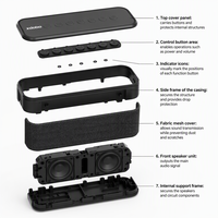 X8 Plus 80W Mini haut-parleur portable sans fil étanche pour extérieur avec entrée auxiliaire, design en plastique, alimenté par batterie