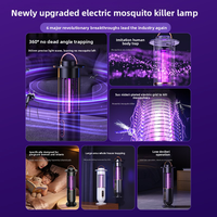 Piège à moustiques électrique intelligent, lampe anti-insectes à lumière UV 365nm, minuterie 2-6H, rechargeable, silencieux, pour la maison, le camping et l'extérieur